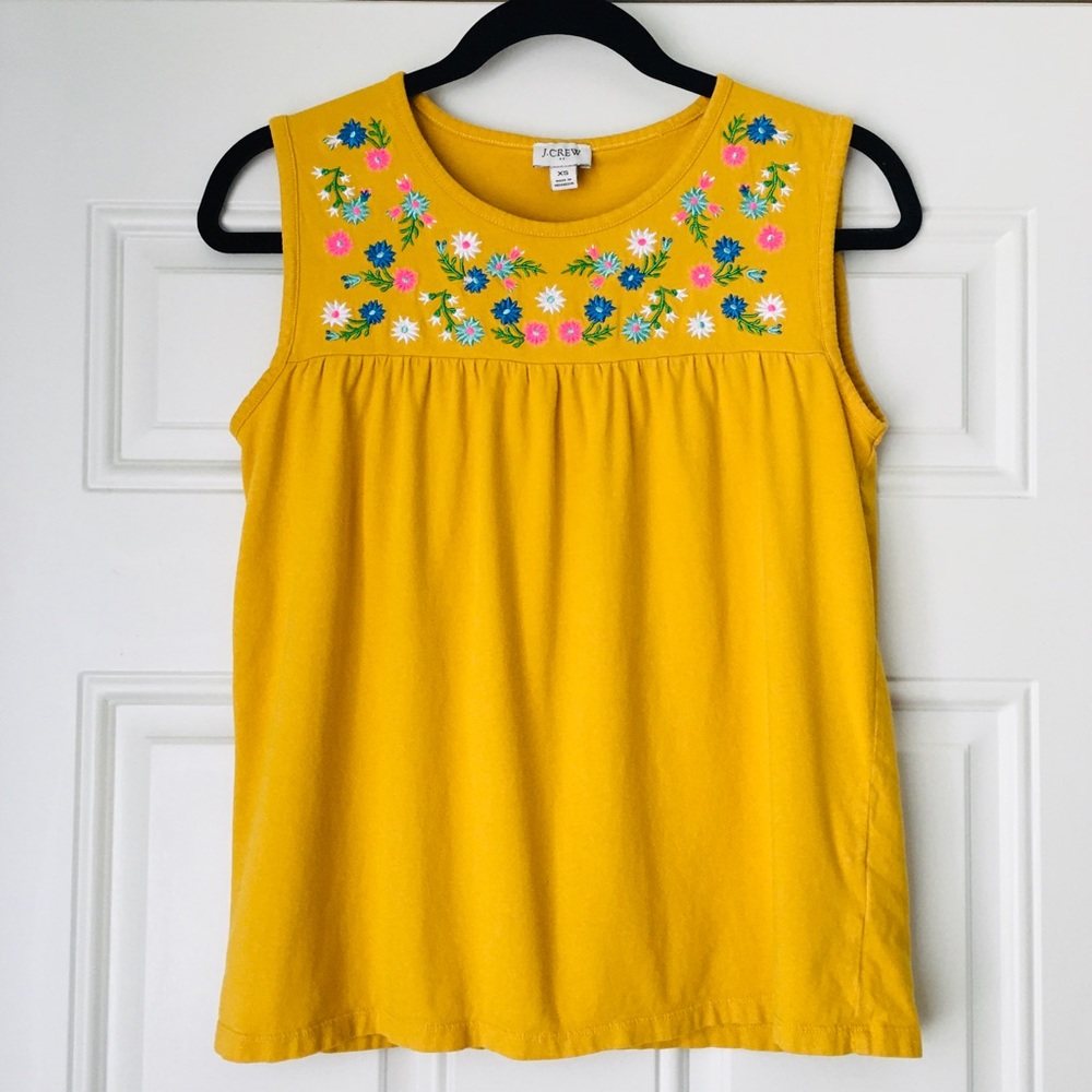 SALE $5! J. Crew Colorful Floral Embroidered Sleeveless Spring Blouse Top
